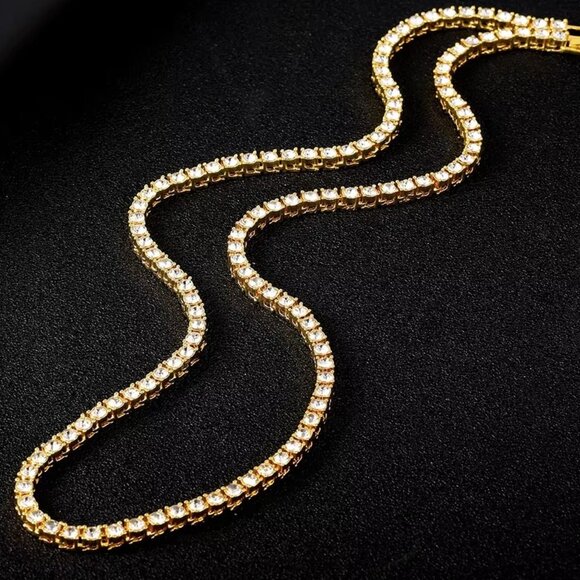 ⭐ Stunning 20" Diamond Infinity Necklace With 5mm Diamonds 18k Gold Pltd ⭐ - Picture 6 of 6